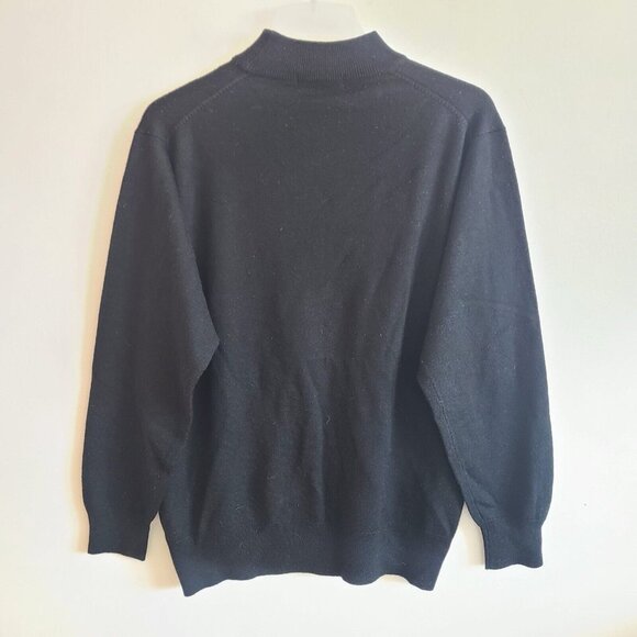 Vintage Yves Saint Laurent Wool Blend Crew Neck Pullover Sweater Size 50 Black - Picture 2 of 9